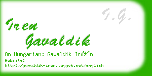 iren gavaldik business card